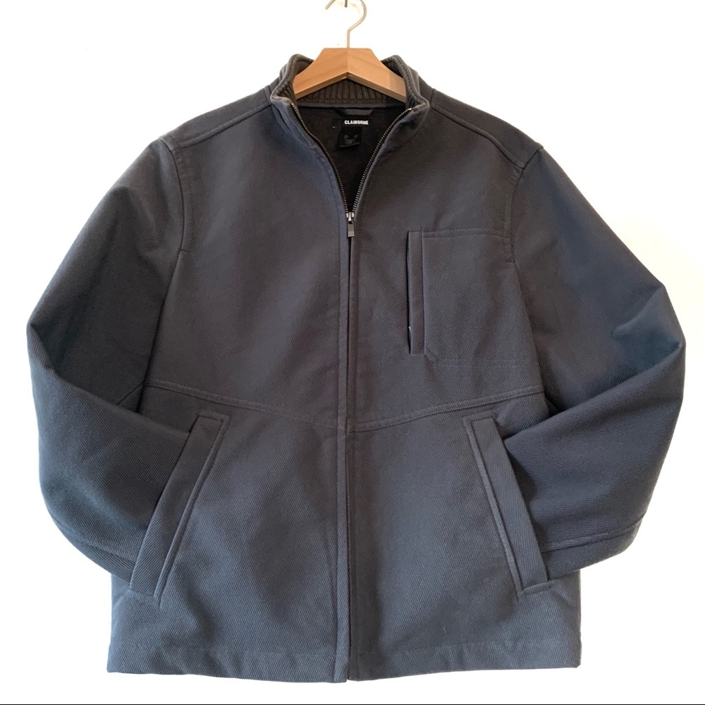 Claiborne Men’s Crew Jacket Small Grey Work Coat